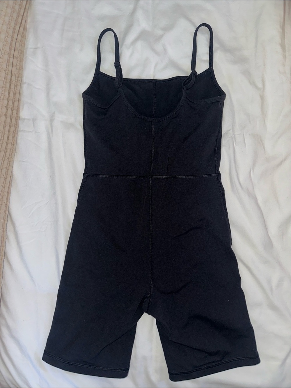 Aritzia Black Fitted Tank Romper with Adjustable Straps